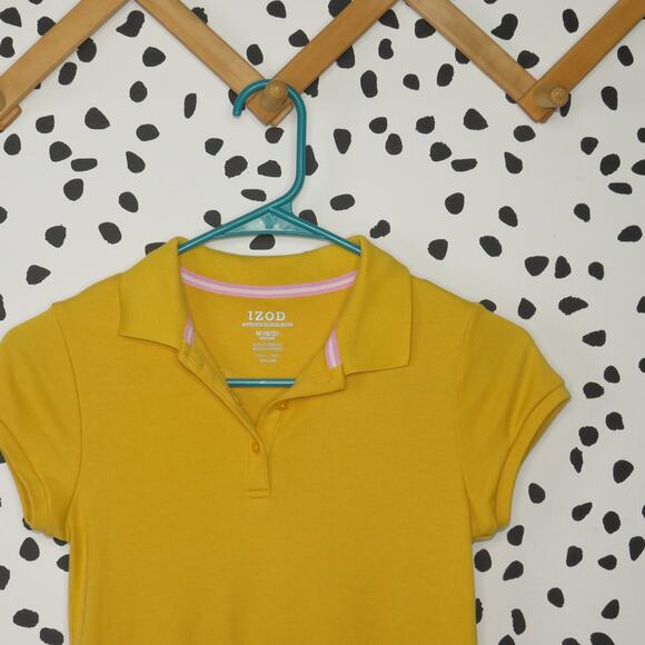 Izod Yellow Classic Short Sleeve Girls Uniform Polo Shirt - Picture 2 of 6